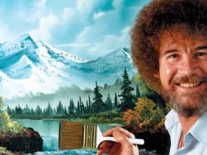 Personeelsuitje schilderen als Bob Ross